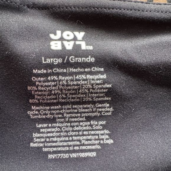 JoyLab Black and Leopard Print Athletic Skort High Rise Piped size Large - Picture 9 of 9